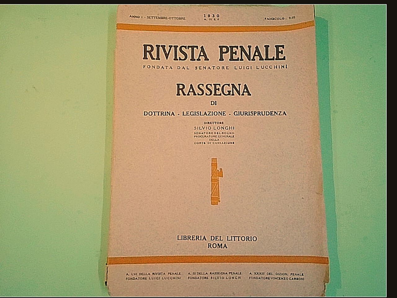 RIVISTA PENALE SETTEMBRE OTTOBRE 1930 FASC 9-10