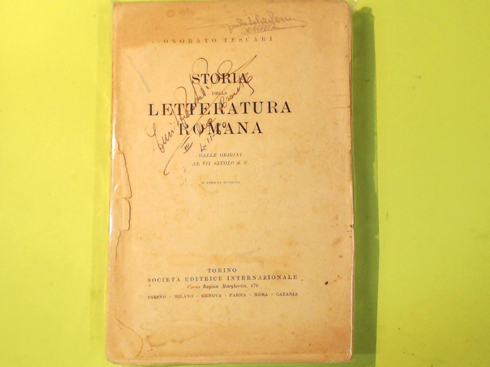 STORIA DELLA LETTERATURA ROMANA