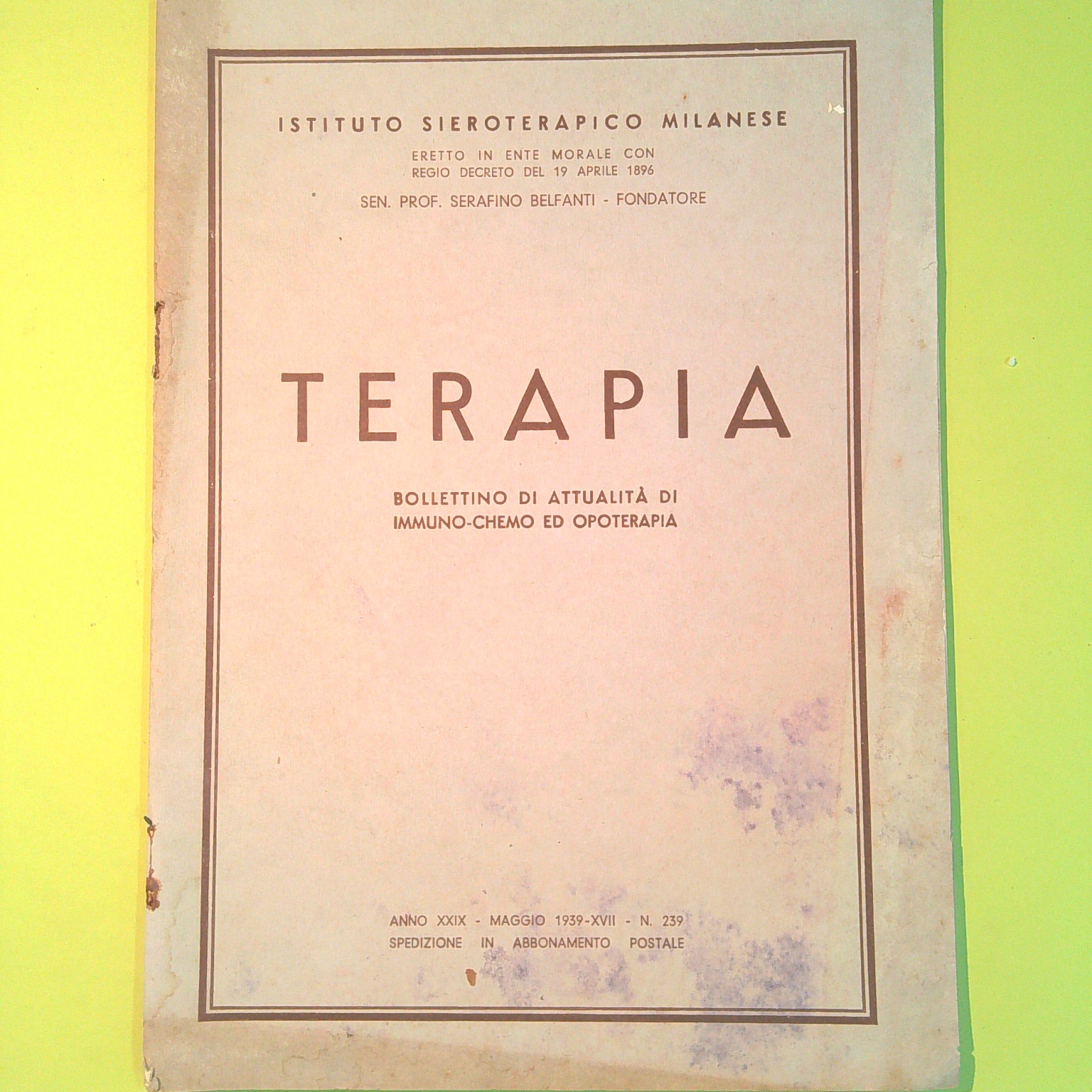 TERAPIA MAGGIO 1939 N 239