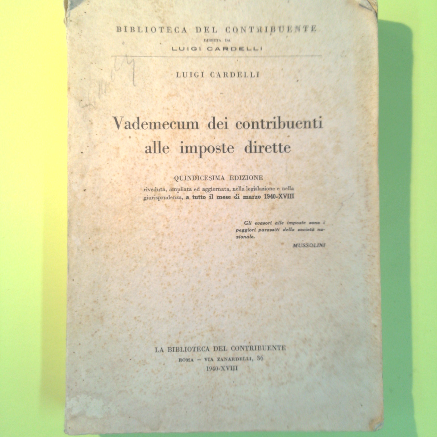 VADEMECUM DEI CONTRIBUENTI ALLE IMPOSTE DIRETTE