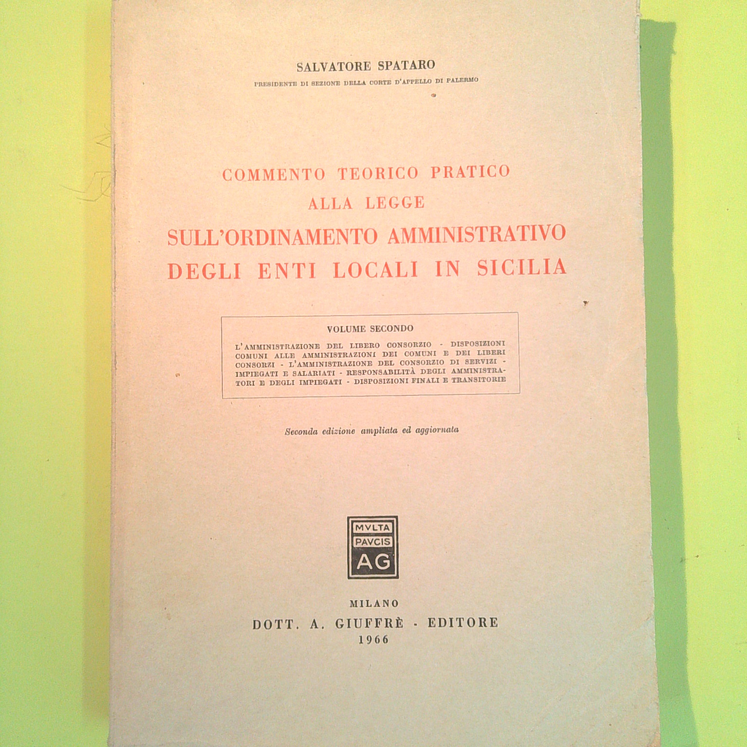 SULL'ORDINAMENTO AMMINISTRATIVO ENTI LOCALI SICILIA