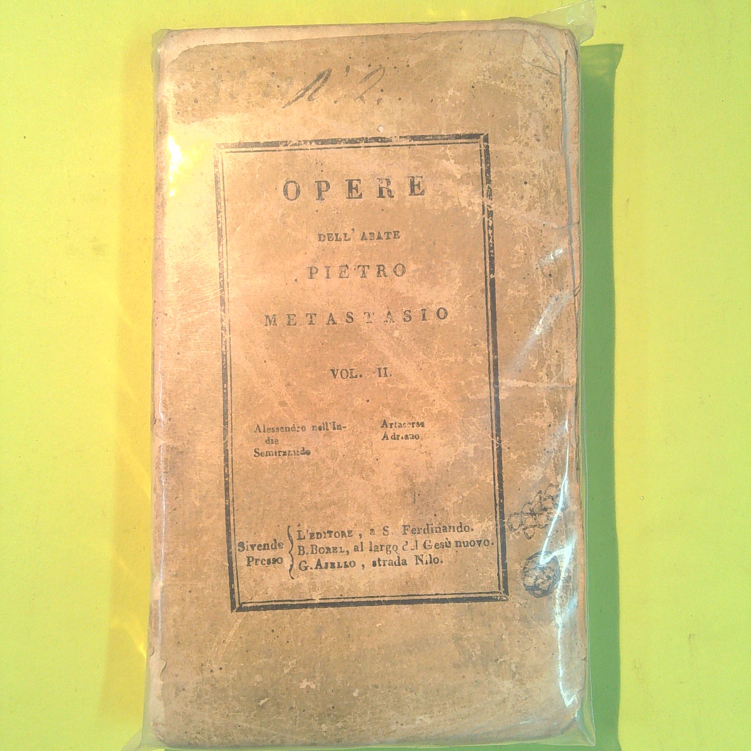 OPERE PIETRO METASTASIO VOL II