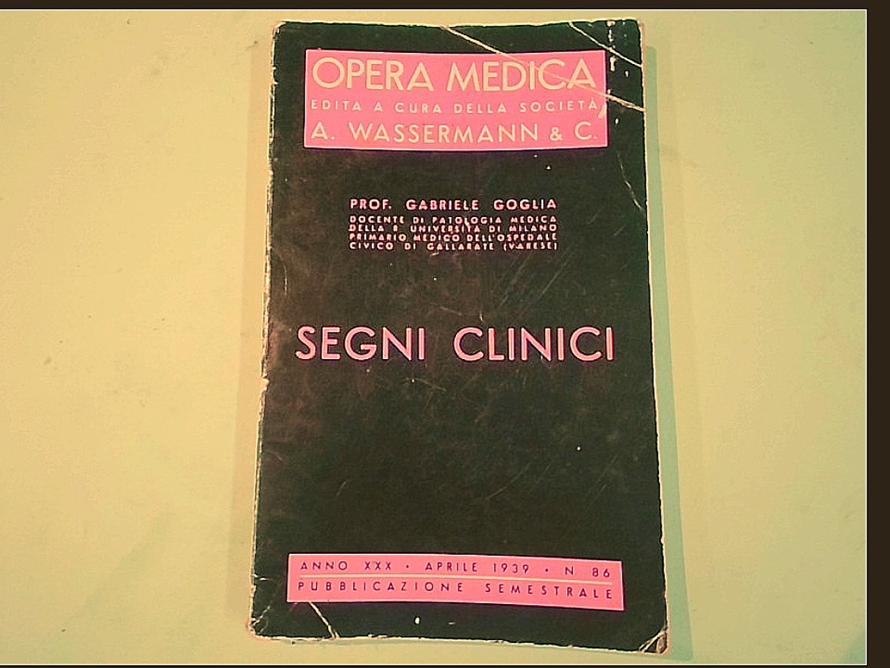 SEGNI CLINICI OPERA MEDICA APRILE 1939 N. 86