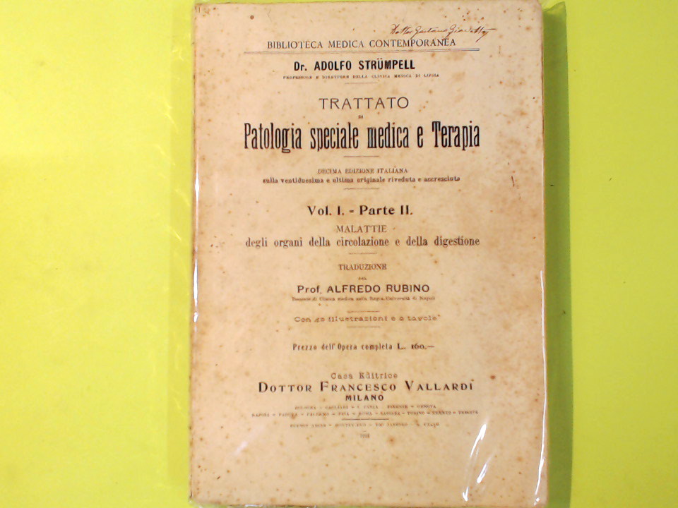 TRATTATO PATOLOGIA SPECIALE MEDICA E TERAPIA VOL I PARTE II