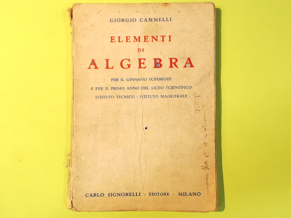 ELEMENTI DI ALGEBRA