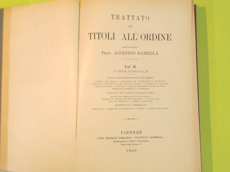 TRATTATO DEI TITOLI ALL'ORDINE - immagine 3