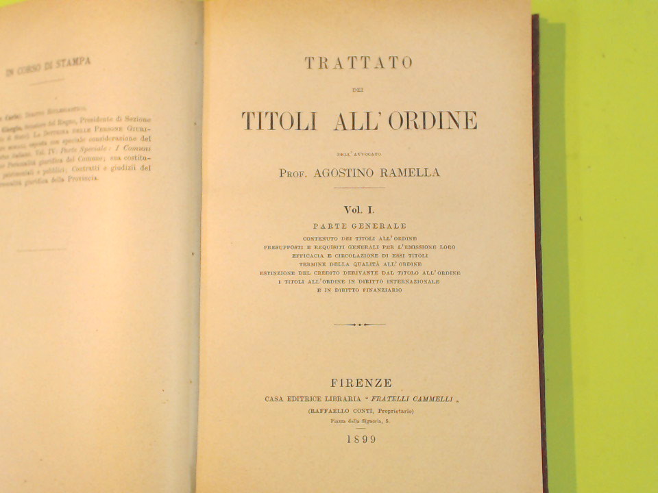 TRATTATO DEI TITOLI ALL'ORDINE - immagine 2