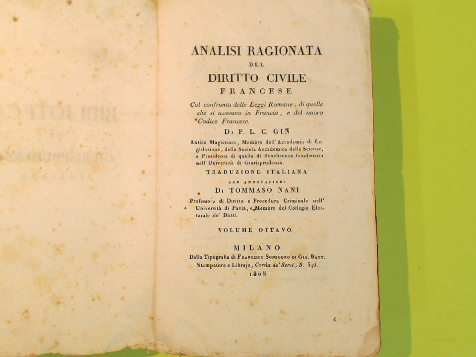 ANALISI RAGIONATA DIRITTO CIVILE FRANCESE VOL VIII