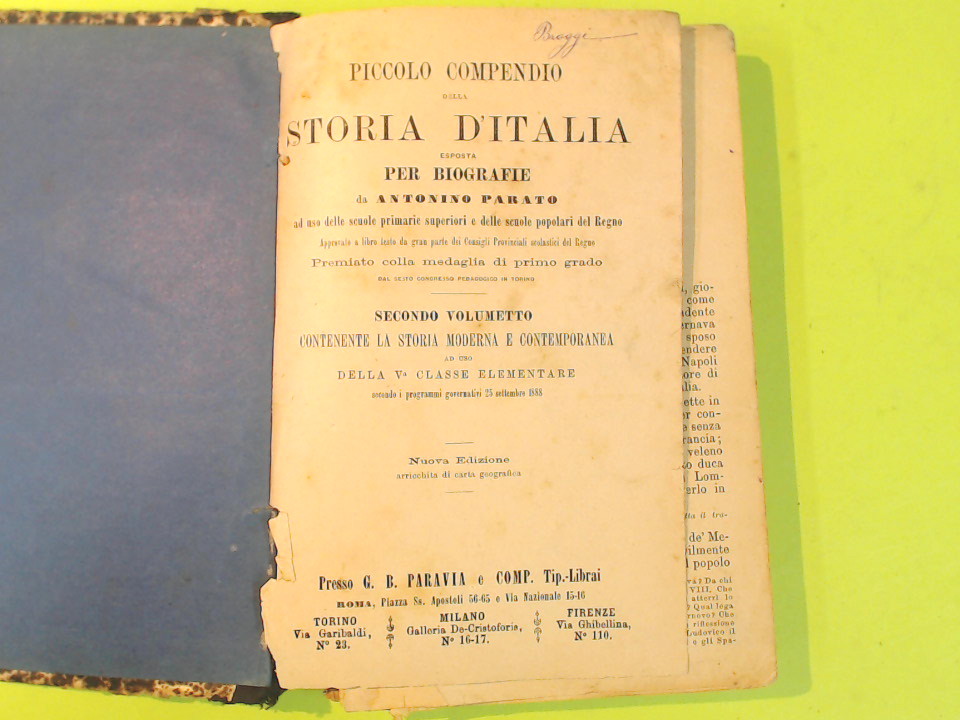 PICCOLO COMPENDIO STORIA D'ITALIA VOL II + LA PICCOLA CHIMICA - immagine 2