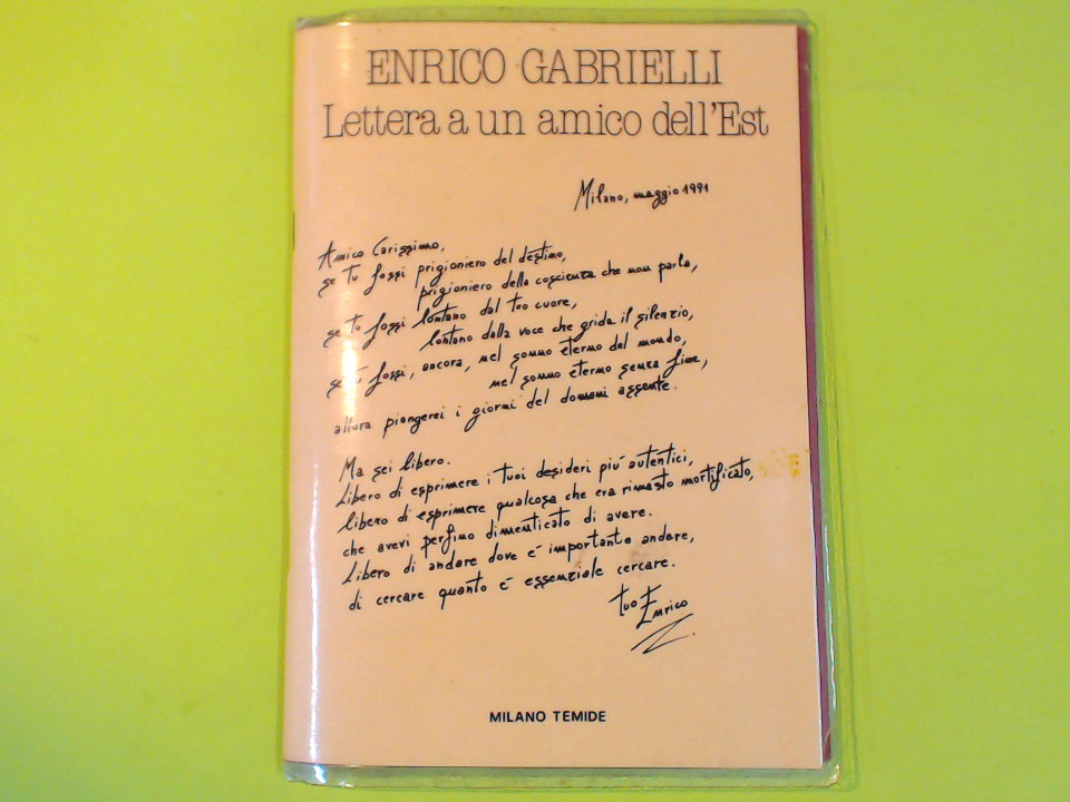 LETTERA A UN AMICO DELL'EST