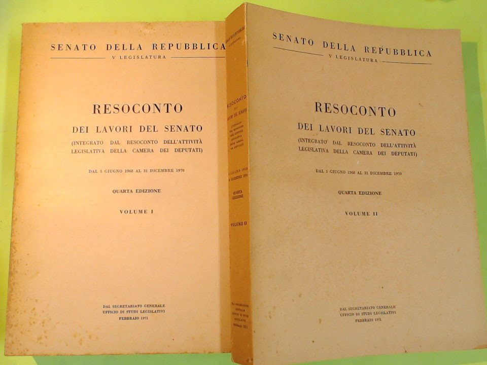 RESOCONTO DEI LAVORI DEL SENATO 1968-1970