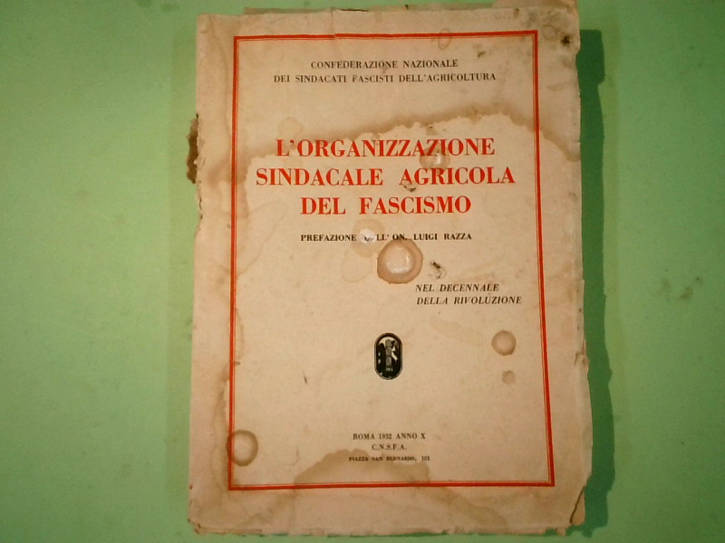 L'ORGANIZZAZIONE SINDACALE AGRICOLA DEL FASCISMO