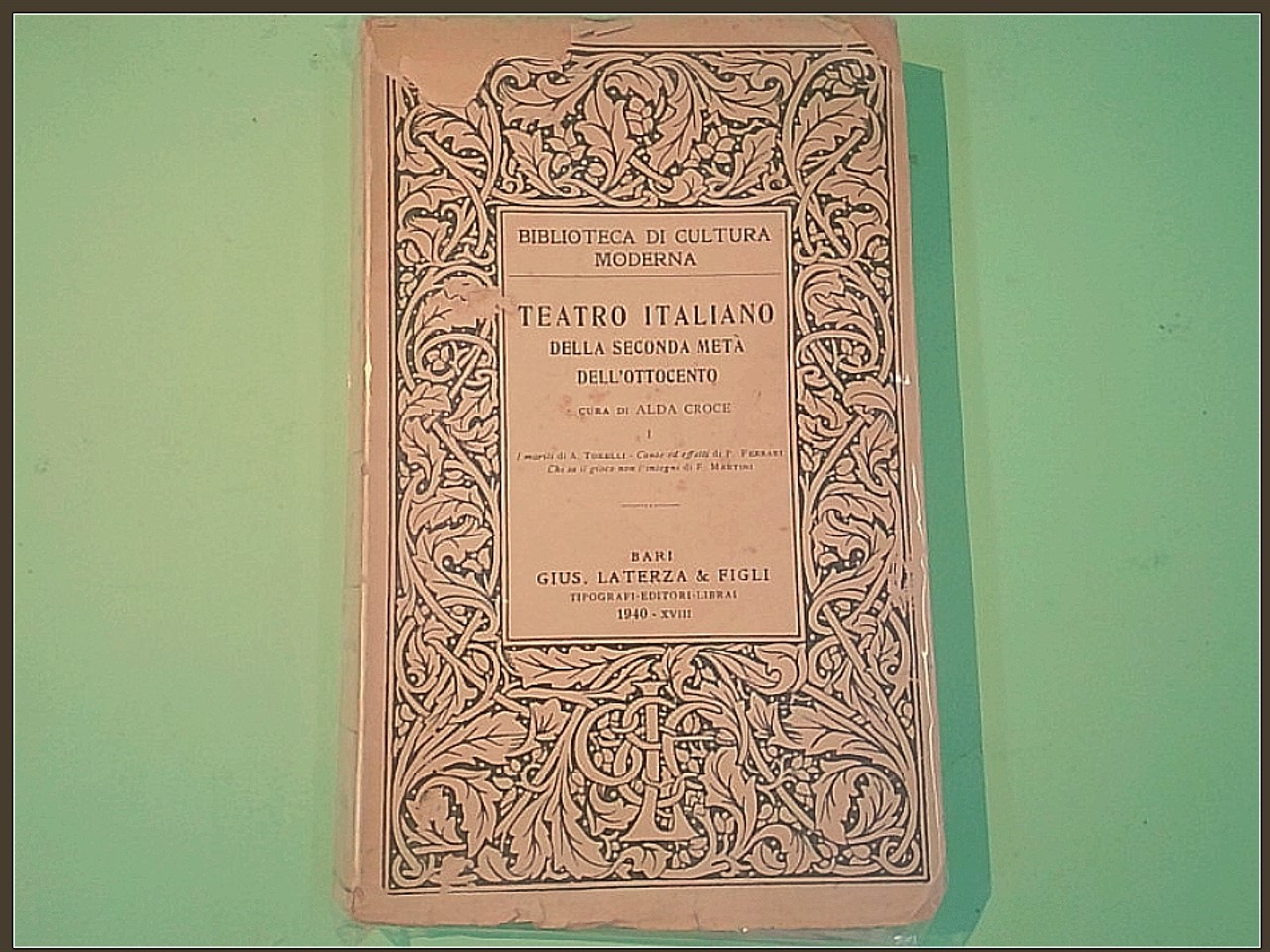 TEATRO ITALIANO DELLA SECONDA METÀ DELL'OTTOCENTO VOL I