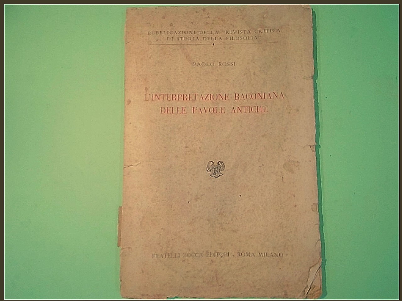 INTERPRETAZIONE BACONIANA DELLE FAVOLE ANTICHE
