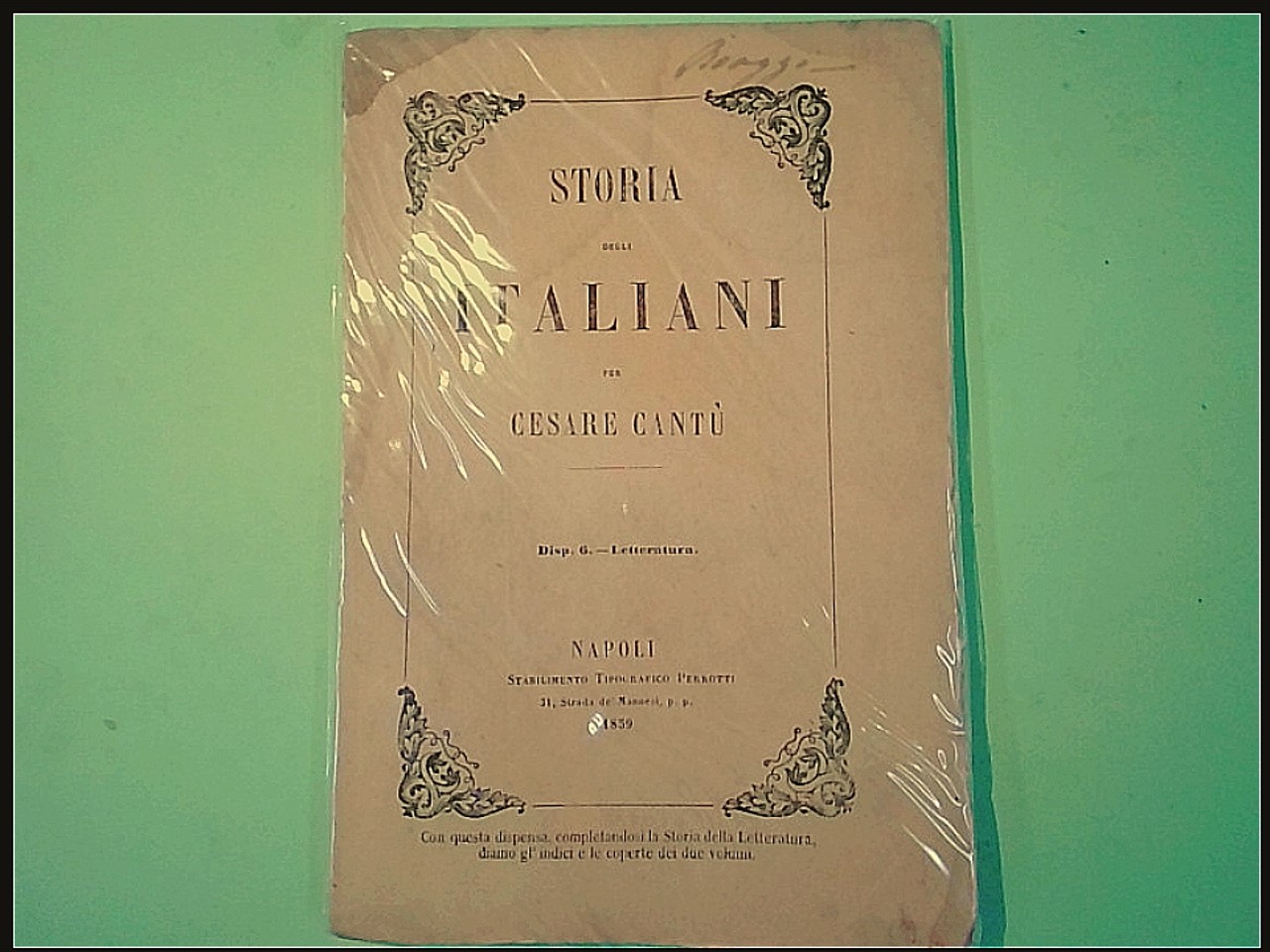 STORIA DEGLI ITALIANI DISP 6 LETTERATURA