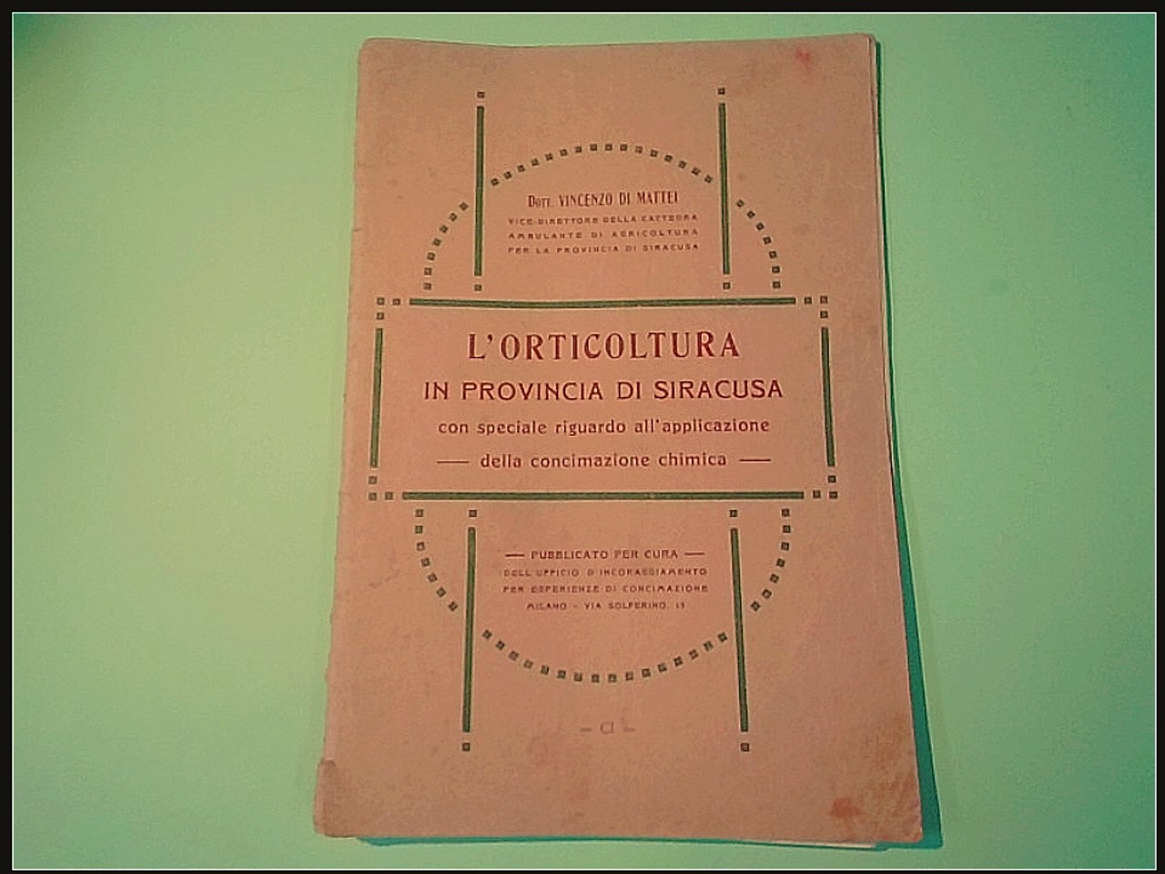 L'ORTICOLTURA IN PROVINCIA DI SIRACUSA