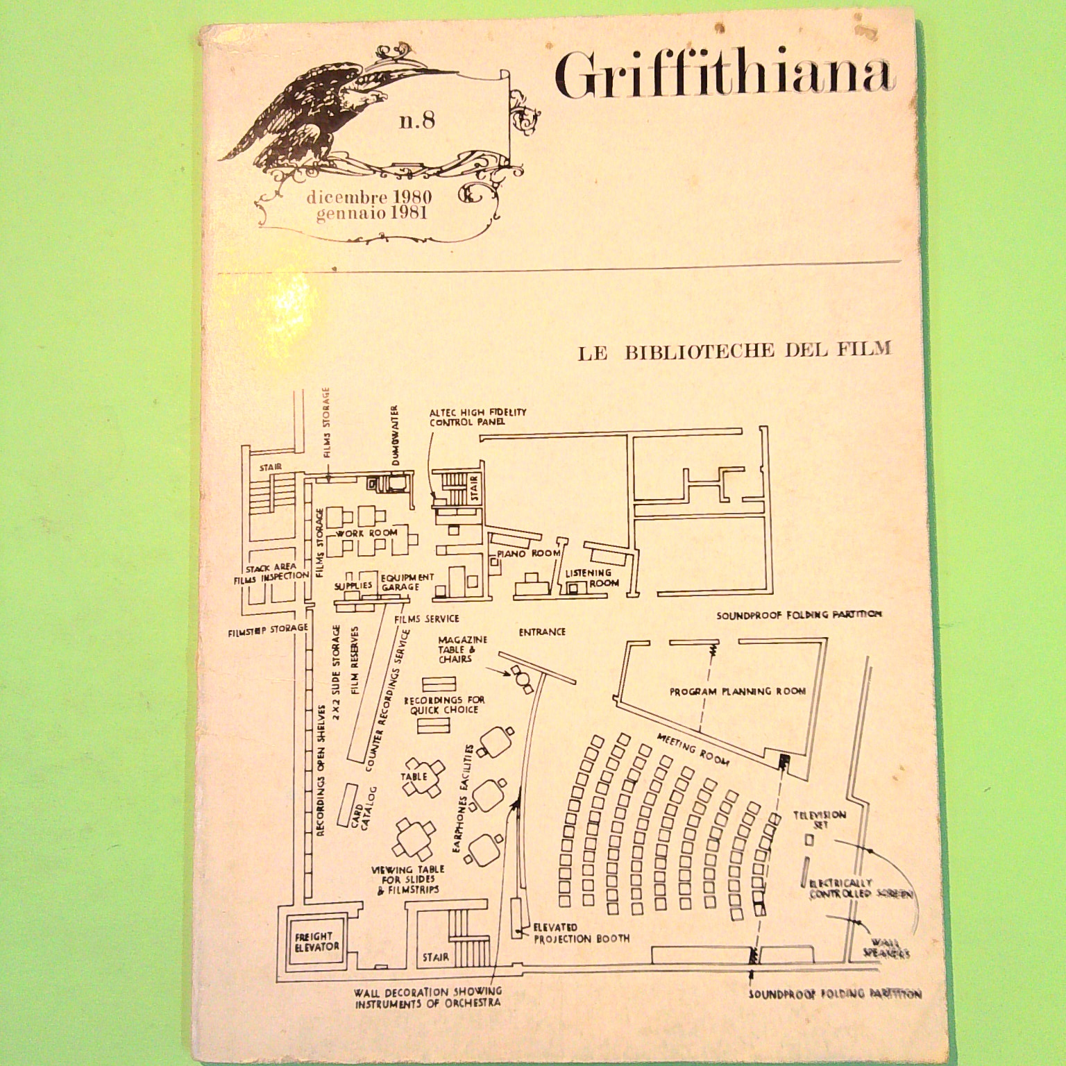 GRIFFITHIANA N 8 DICEMBRE 1980 GENNAIO 1981