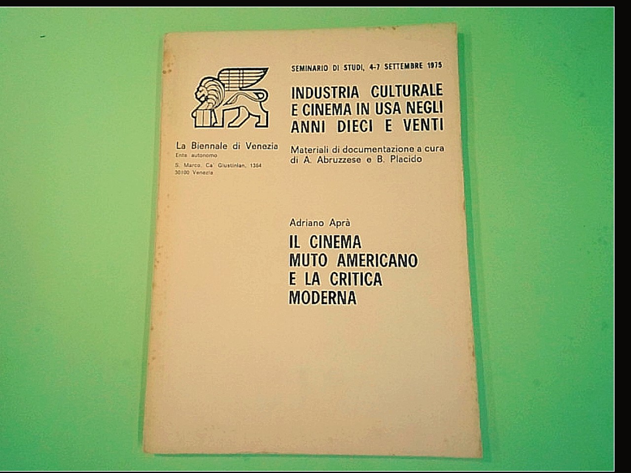 IL CINEMA MUTO AMERICANO E LA CRITICA MODERNA