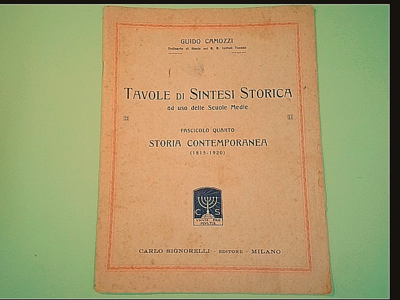 TAVOLE DI SINTESI STORICA FASC IV STORIA CONTEMPORANEA