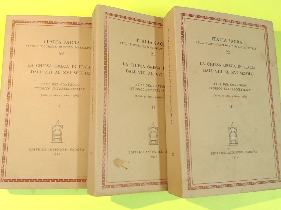 LA CHIESA GRECA IN ITALIA DALL'VIII AL XVI SECOLO