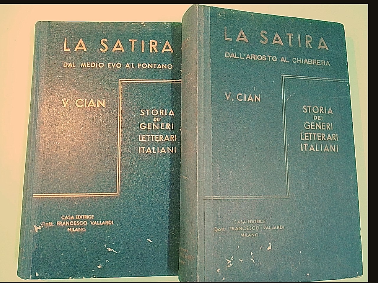 LA SATIRA STORIA DEI GENERI LETTERARI ITALIANI VOL I E II