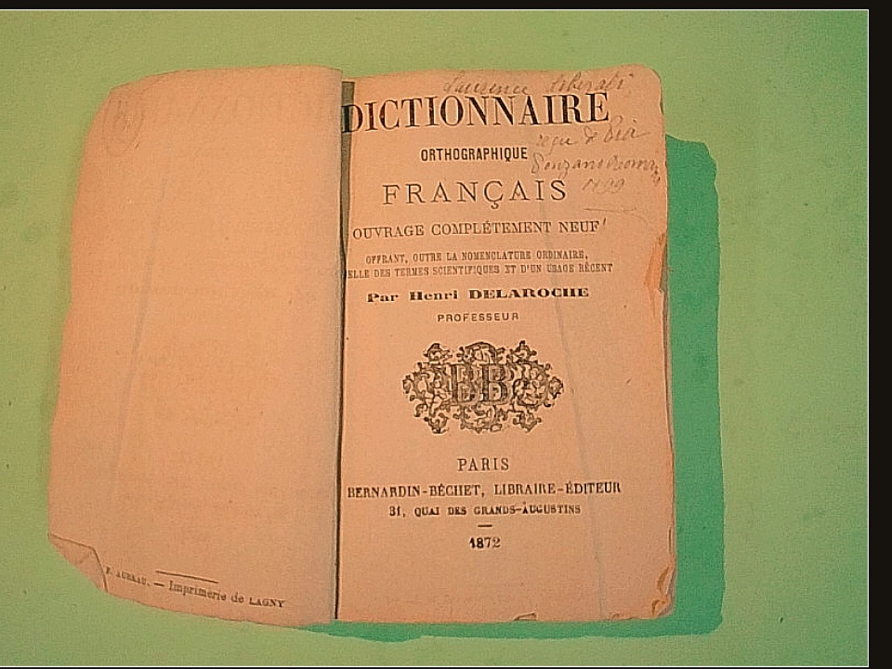 DICTIONNAIRE ORTAGRAPHIQUE FRANCAIS