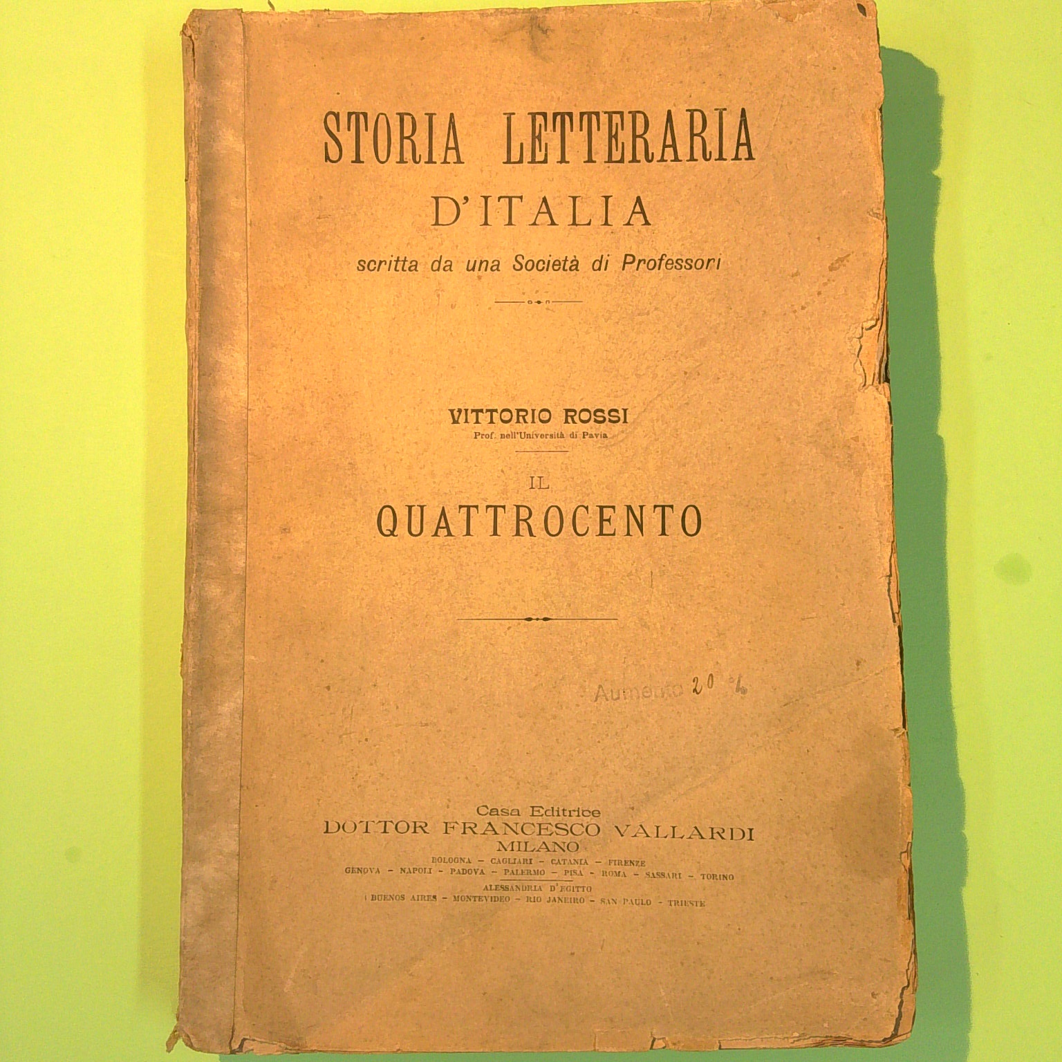 STORIA LETTERARIA D'ITALIA IL QUATTROCENTO