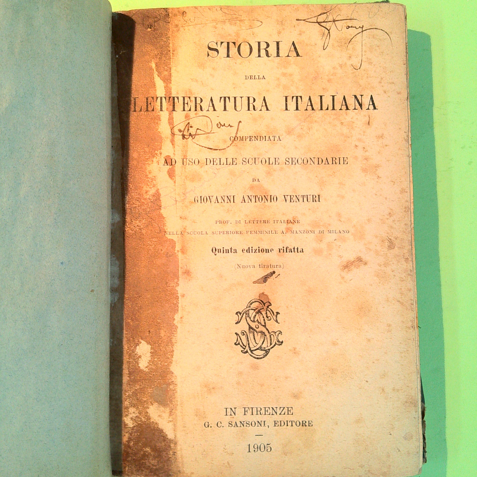 STORIA DELLA LETTERATURA ITALIANA - immagine 2