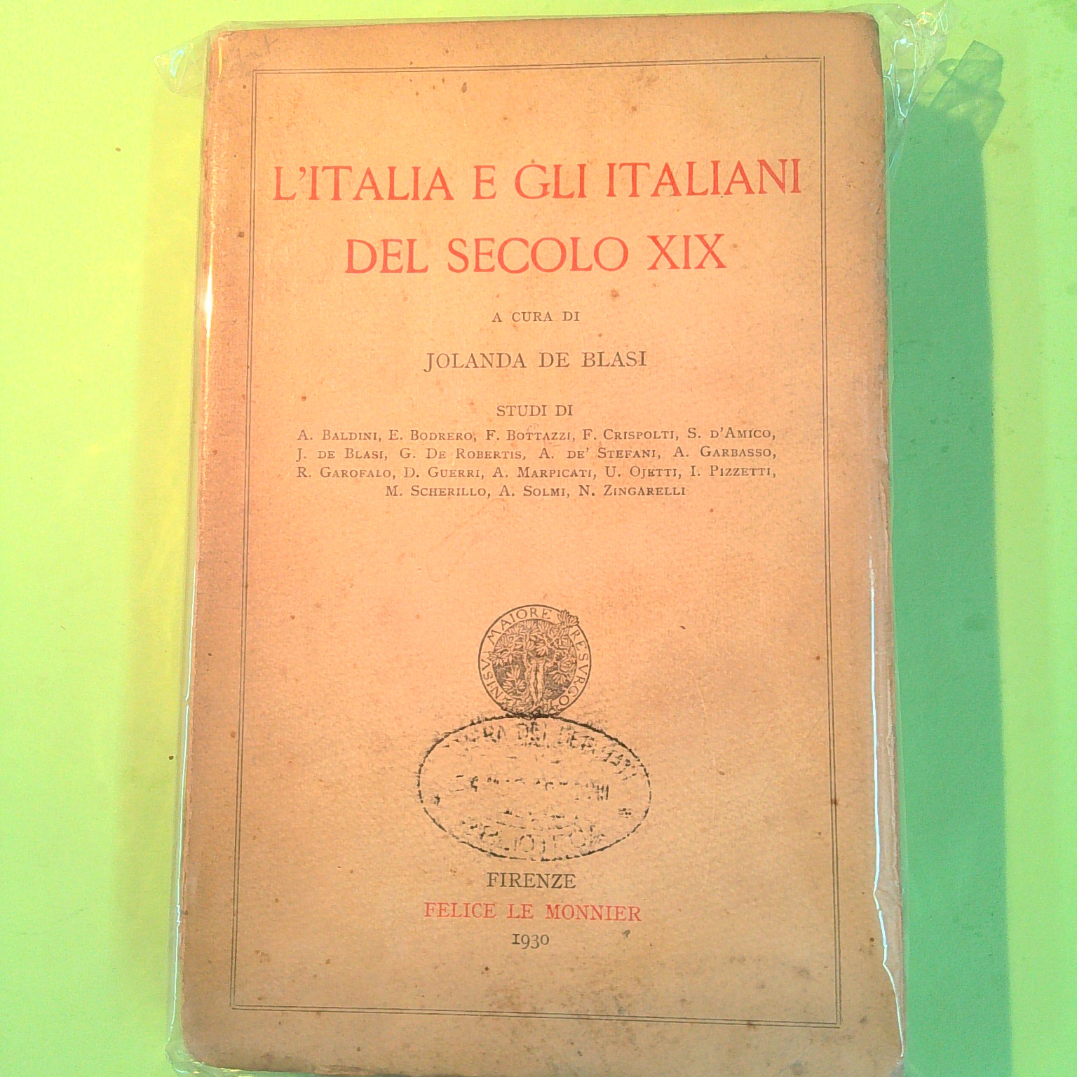 L'ITALIA E GLI ITALIANI DEL SECOLO XIX
