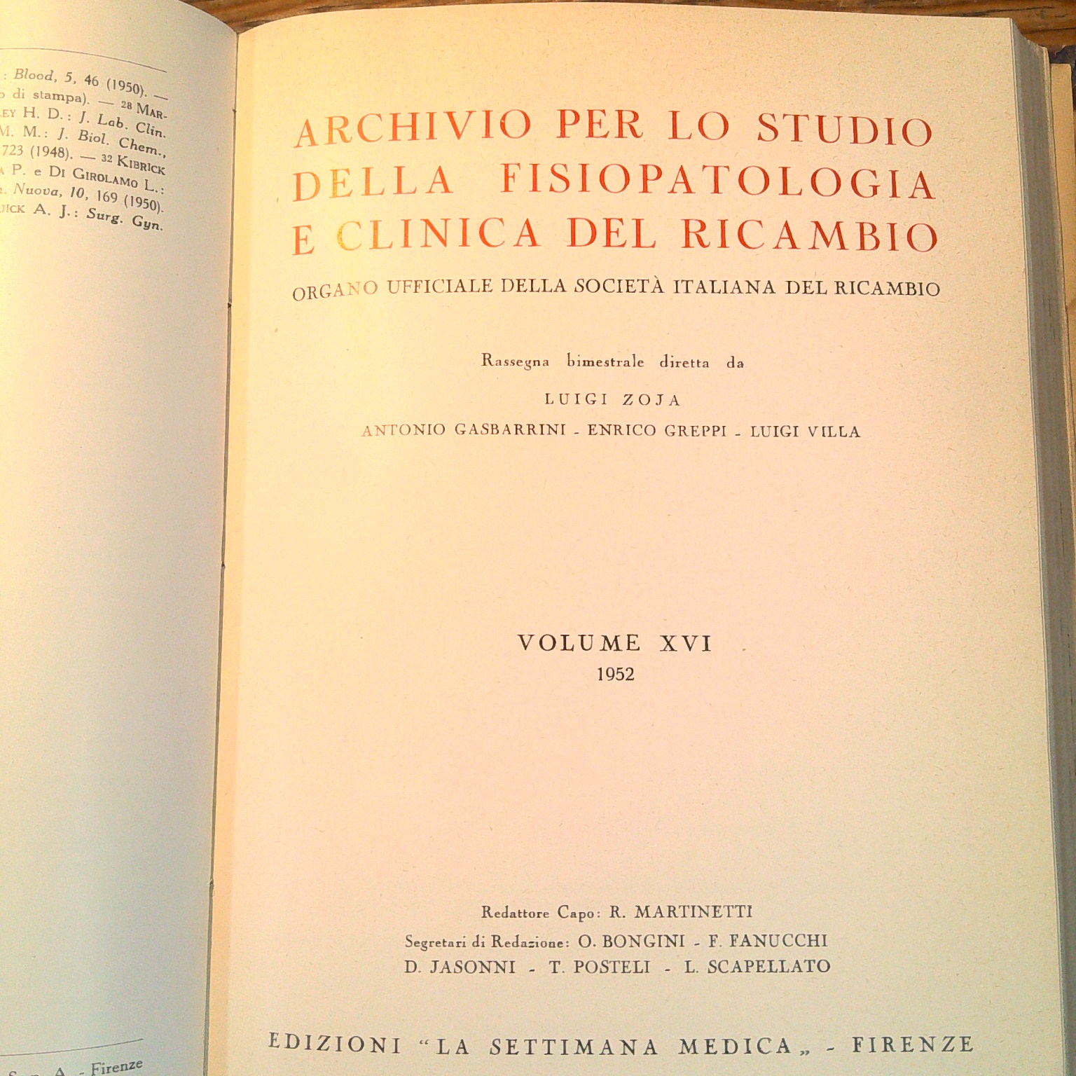 ARCHIVIO PER LO STUDIO DELLA FISIOPATOLOGIA E CLINICA DEL RICAMBIO 1949-1952 - immagine 4