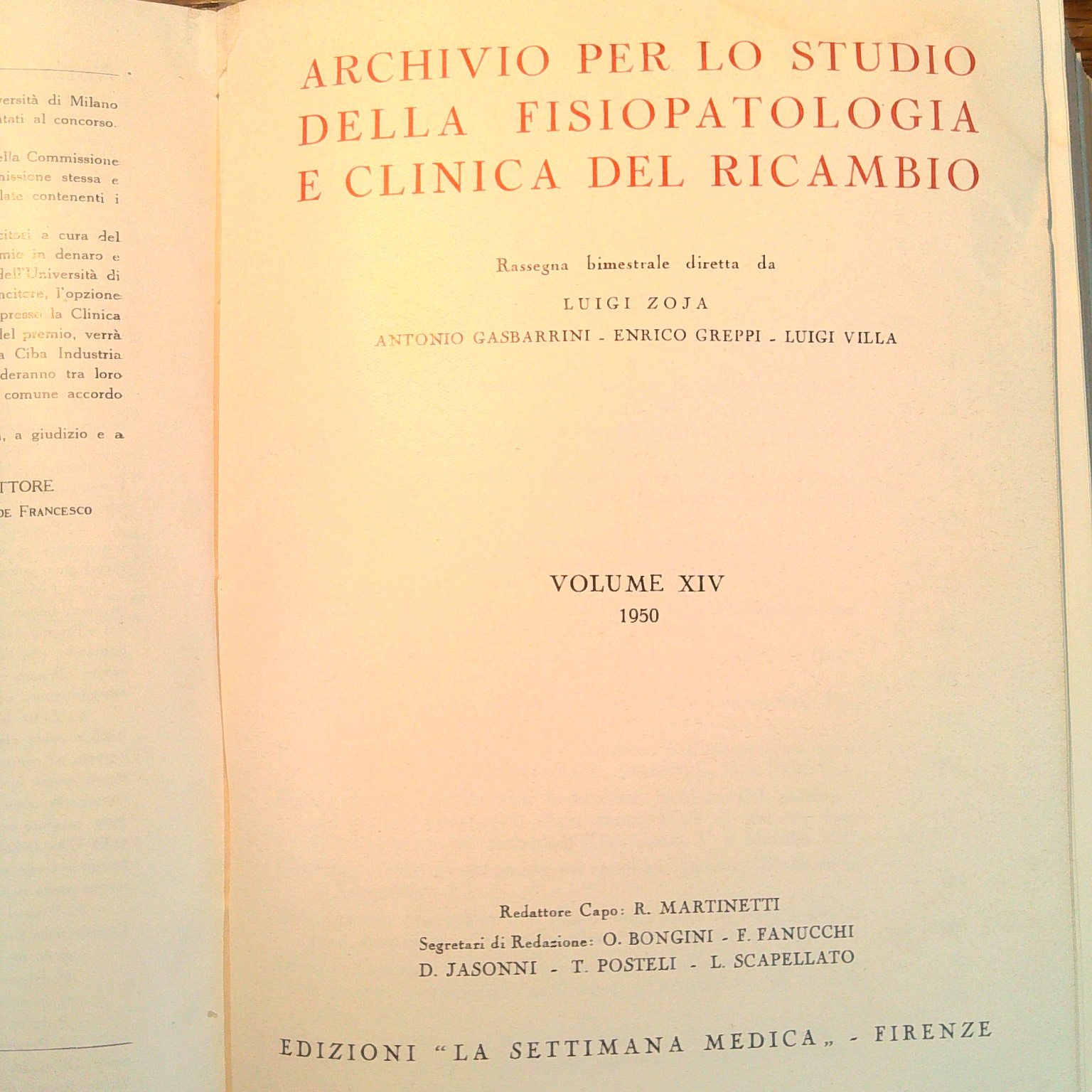 ARCHIVIO PER LO STUDIO DELLA FISIOPATOLOGIA E CLINICA DEL RICAMBIO 1949-1952 - immagine 5