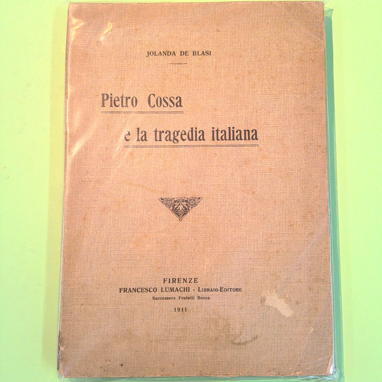 PIETRO COSSA E LA TRAGEDIA ITALIANA