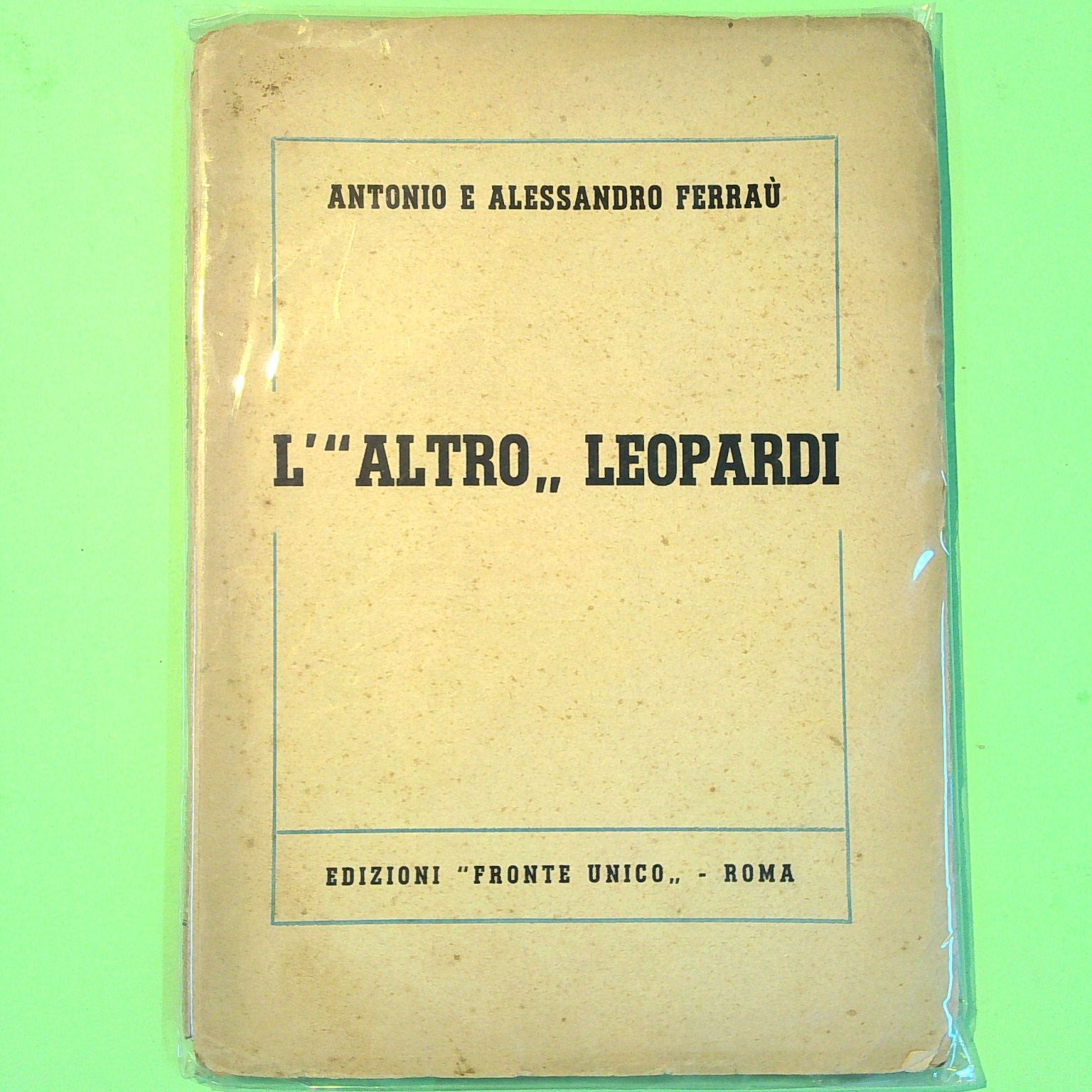 L'ALTRO LEOPARDI AUTOGRAFATO