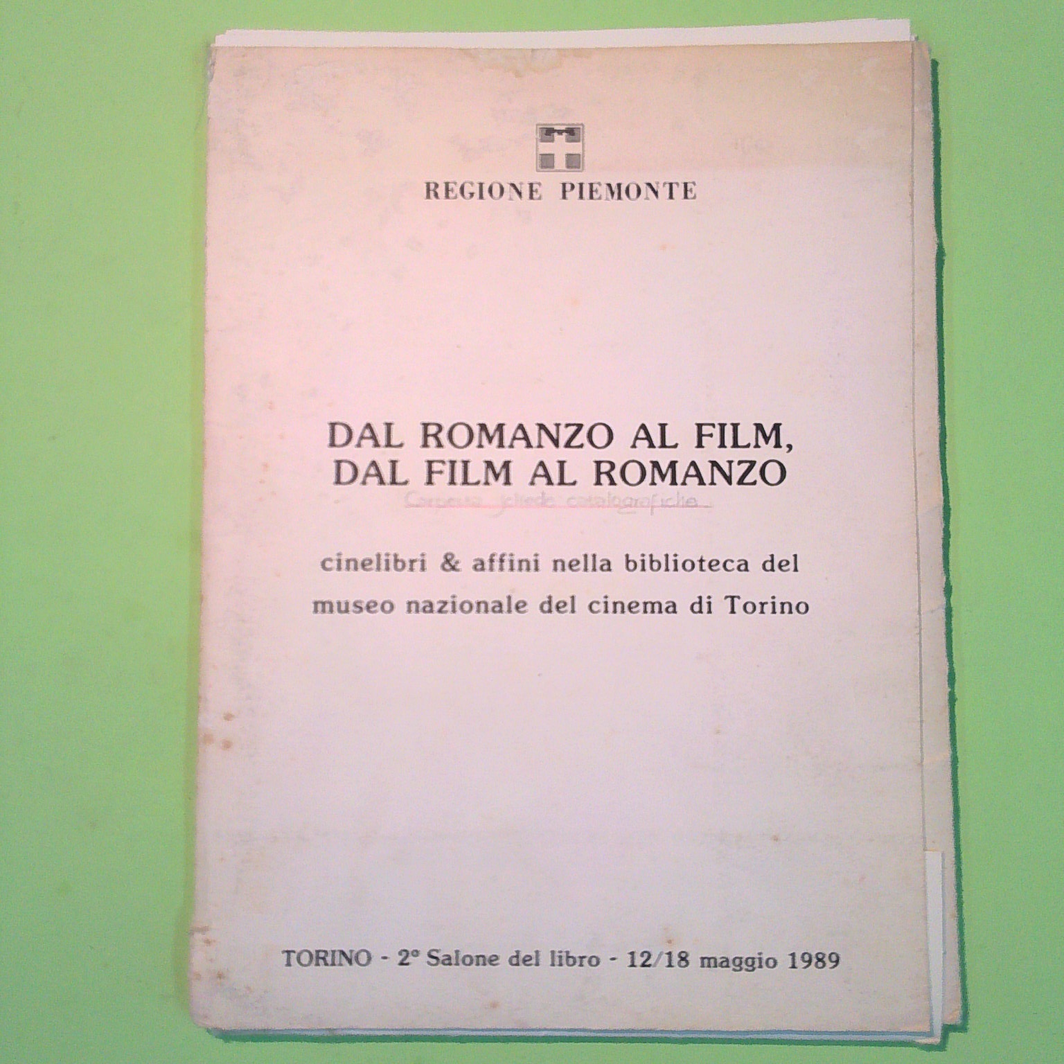 DAL ROMANZO AL FILM DAL FILM AL ROMANZO SCHEDE CATALOGRAFICHE