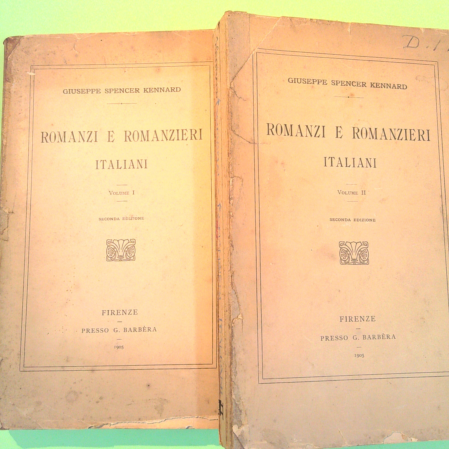 ROMANZI E ROMANZIERI ITALIANI VOL I E II