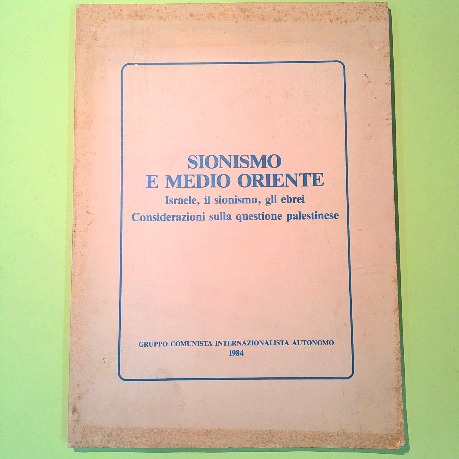 SIONISMO E MEDIO ORIENTE