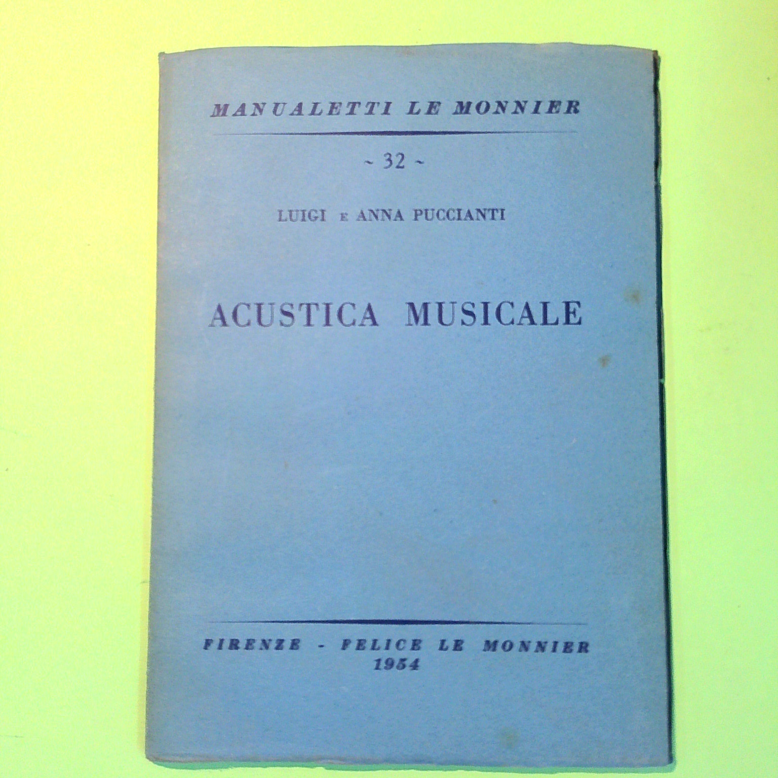 ACUSTICA MUSICALE PUCCIANTI LE MONNIER 1954