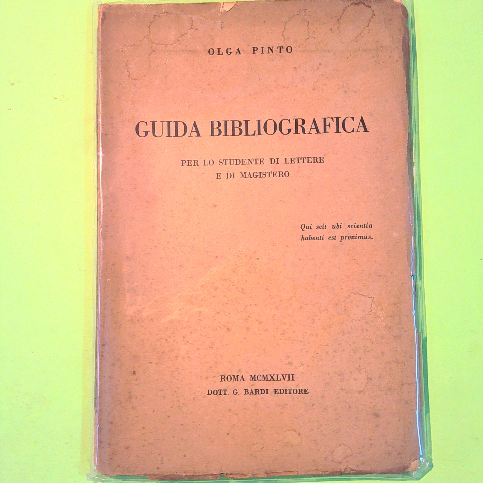GUIDA BIBLIOGRAFICA PER LO STUDENTE DI LETTERE E MAGISTERO