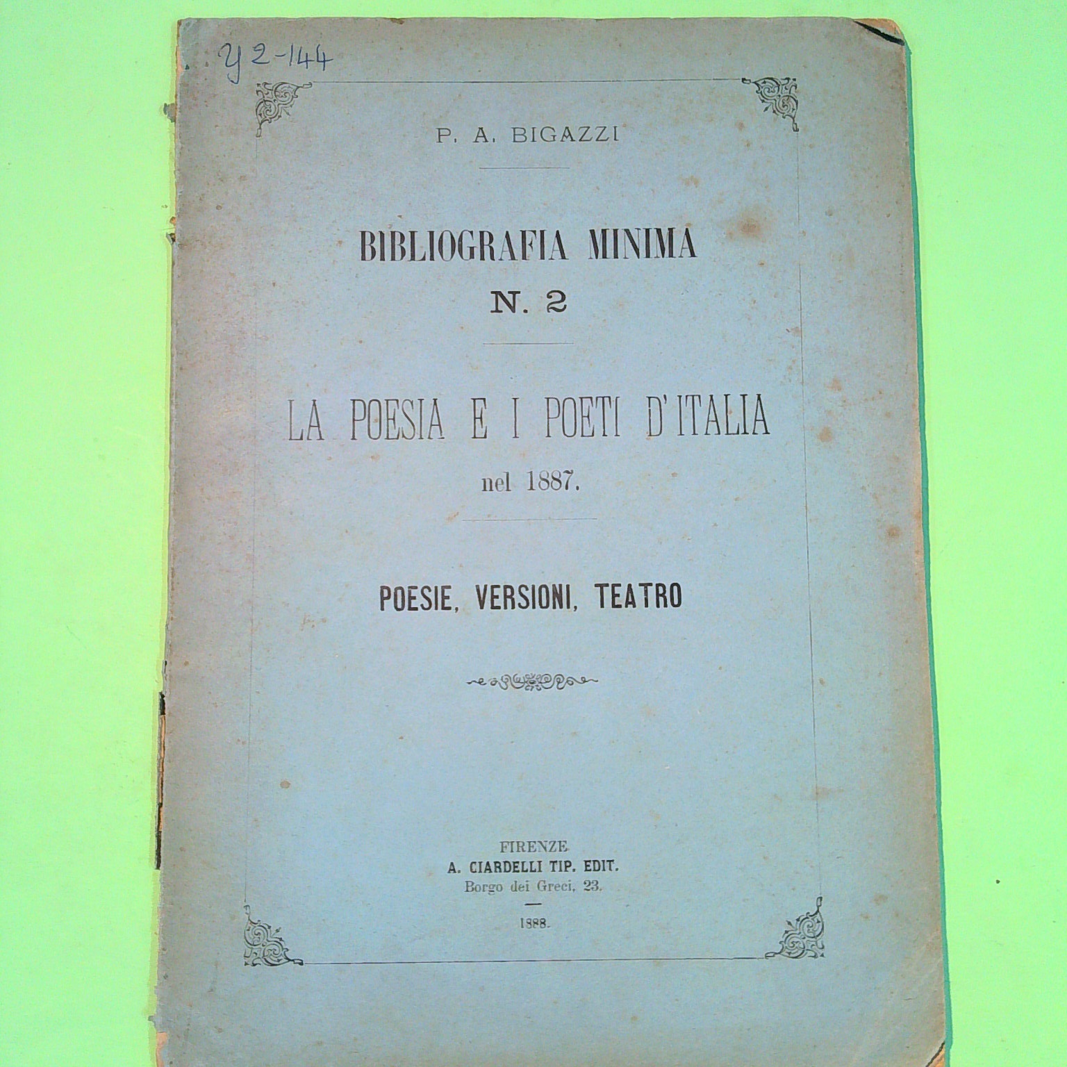 LA POESIA E I POETI D'ITALIA NEL 1887