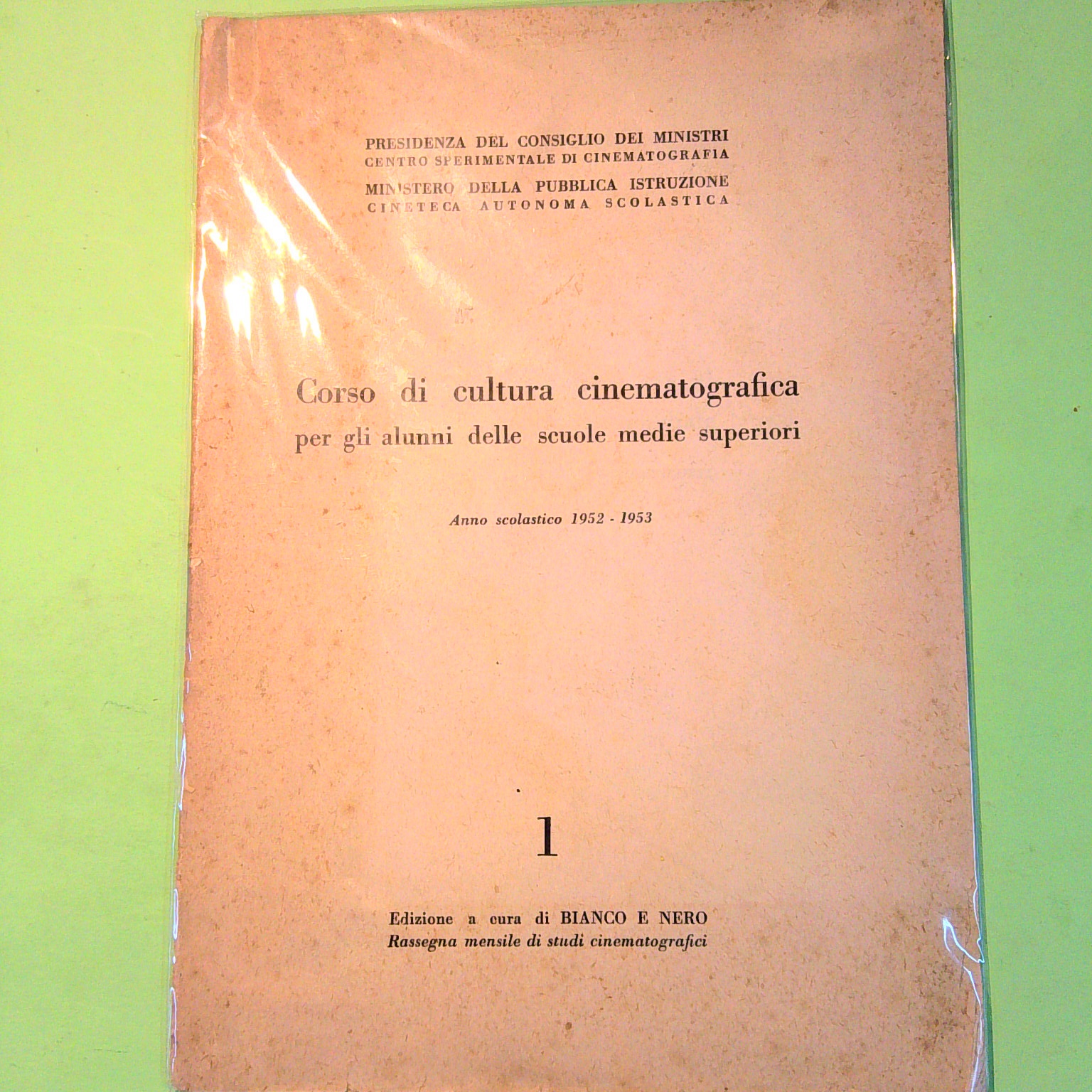 CORSO DI CULTURA CINEMATOGRAFICA 1 1952-1953