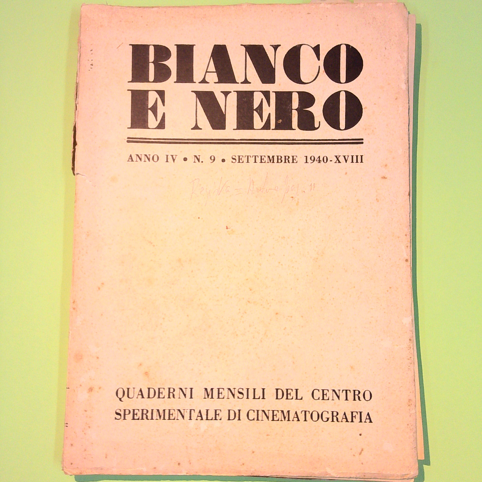 BIANCO E NERO SETTEMBRE 1940 N 9