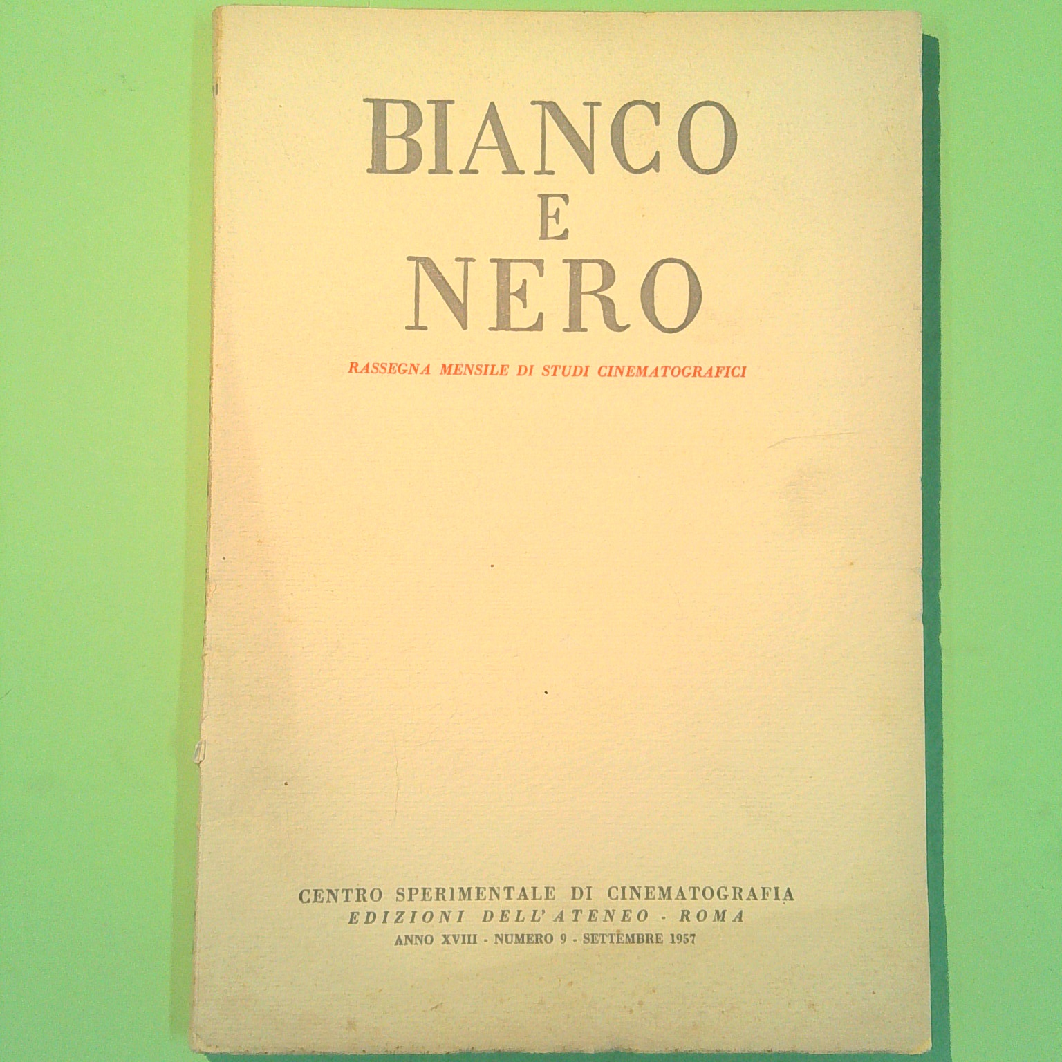 BIANCO E NERO SETTEMBRE 1957 N. 9