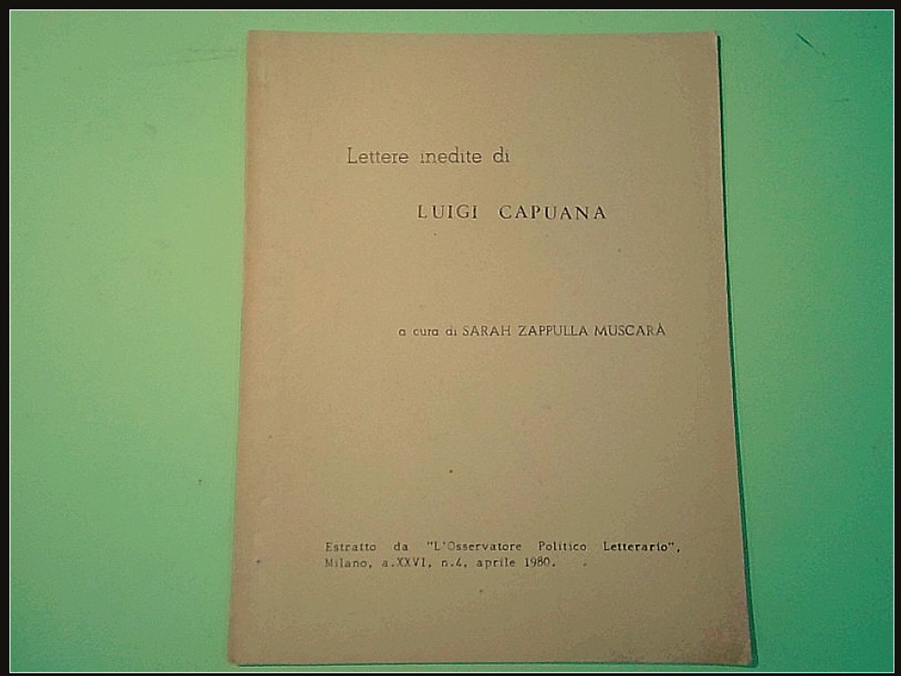 LETTERE INEDITE DI LUIGI CAPUANA
