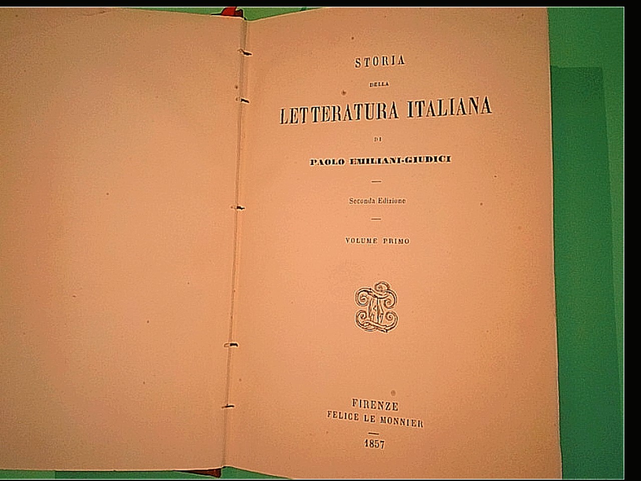 STORIA DELLA LETTERATURA ITALIANA VOL I E II - immagine 2
