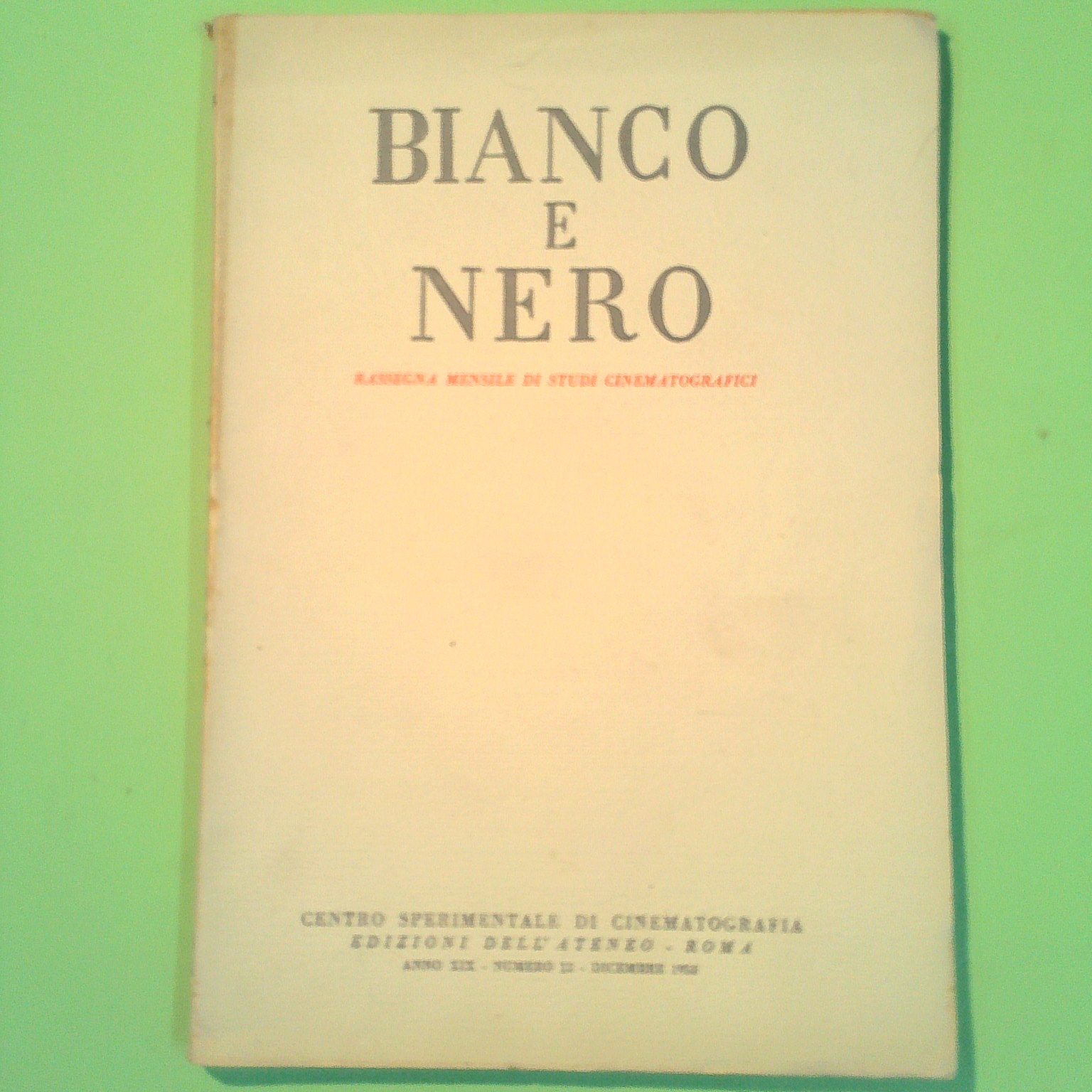 BIANCO E NERO DICEMBRE 1958 N. 12