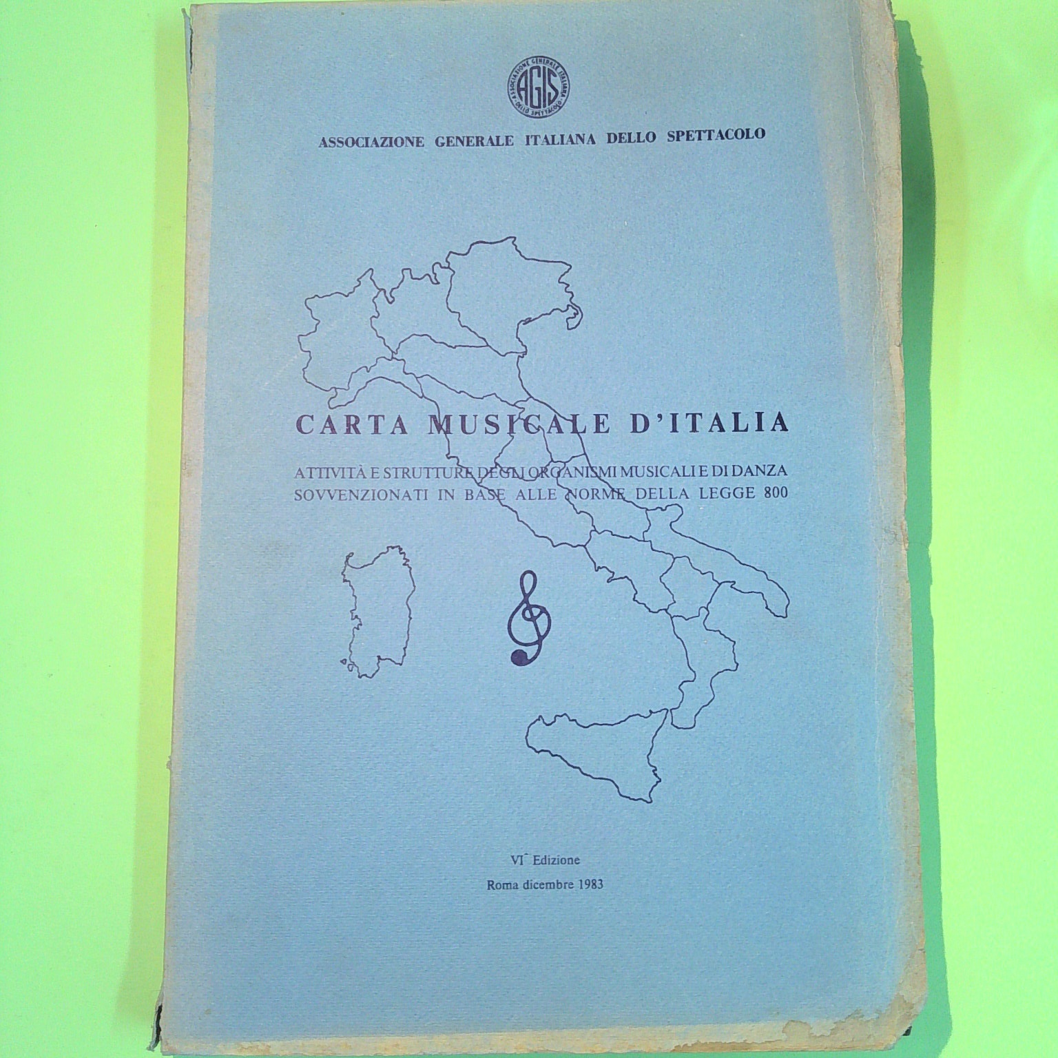 CARTA MUSICALE D'ITALIA + AGGIORNAMENTO AGIS 1983-1984