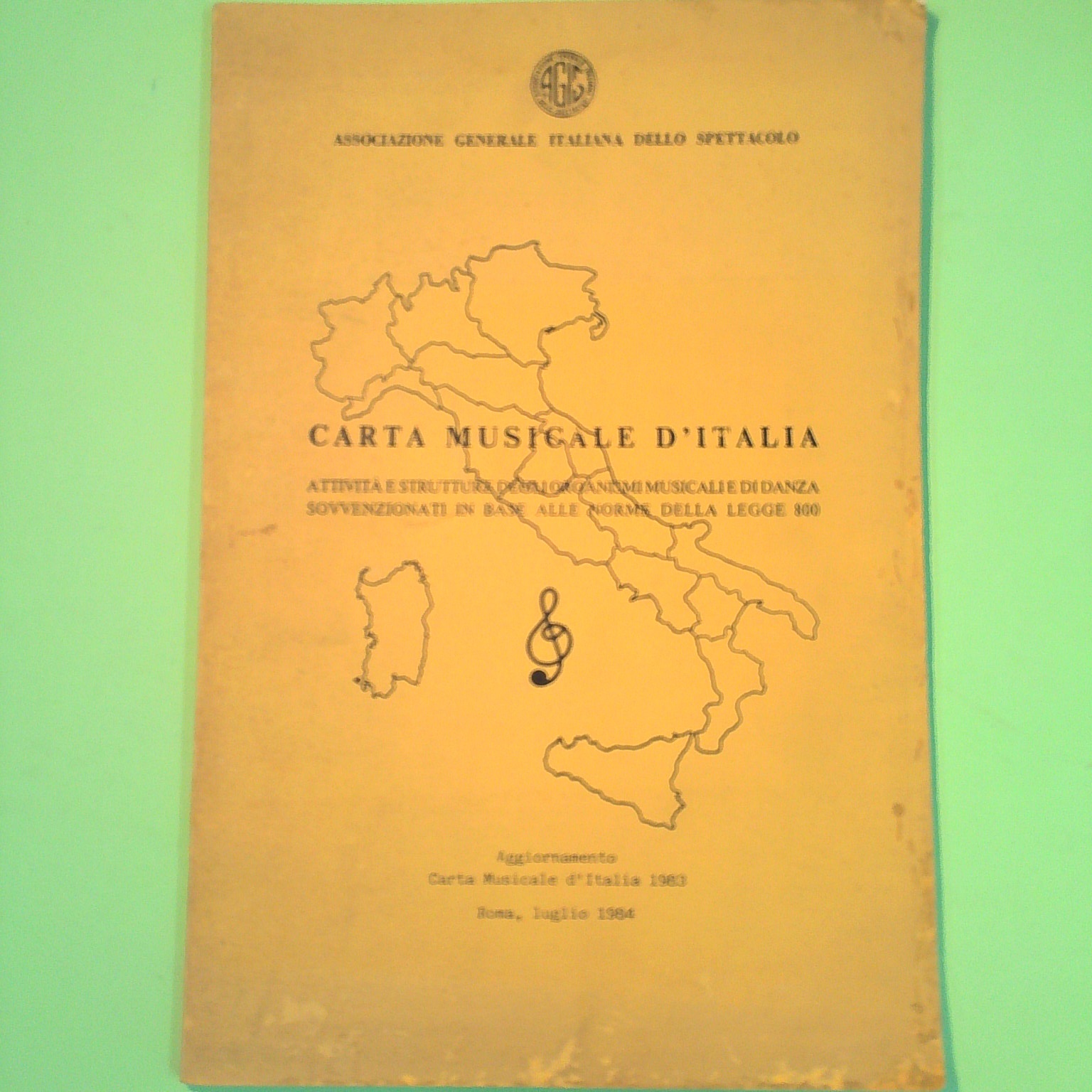 CARTA MUSICALE D'ITALIA + AGGIORNAMENTO AGIS 1983-1984 - immagine 2