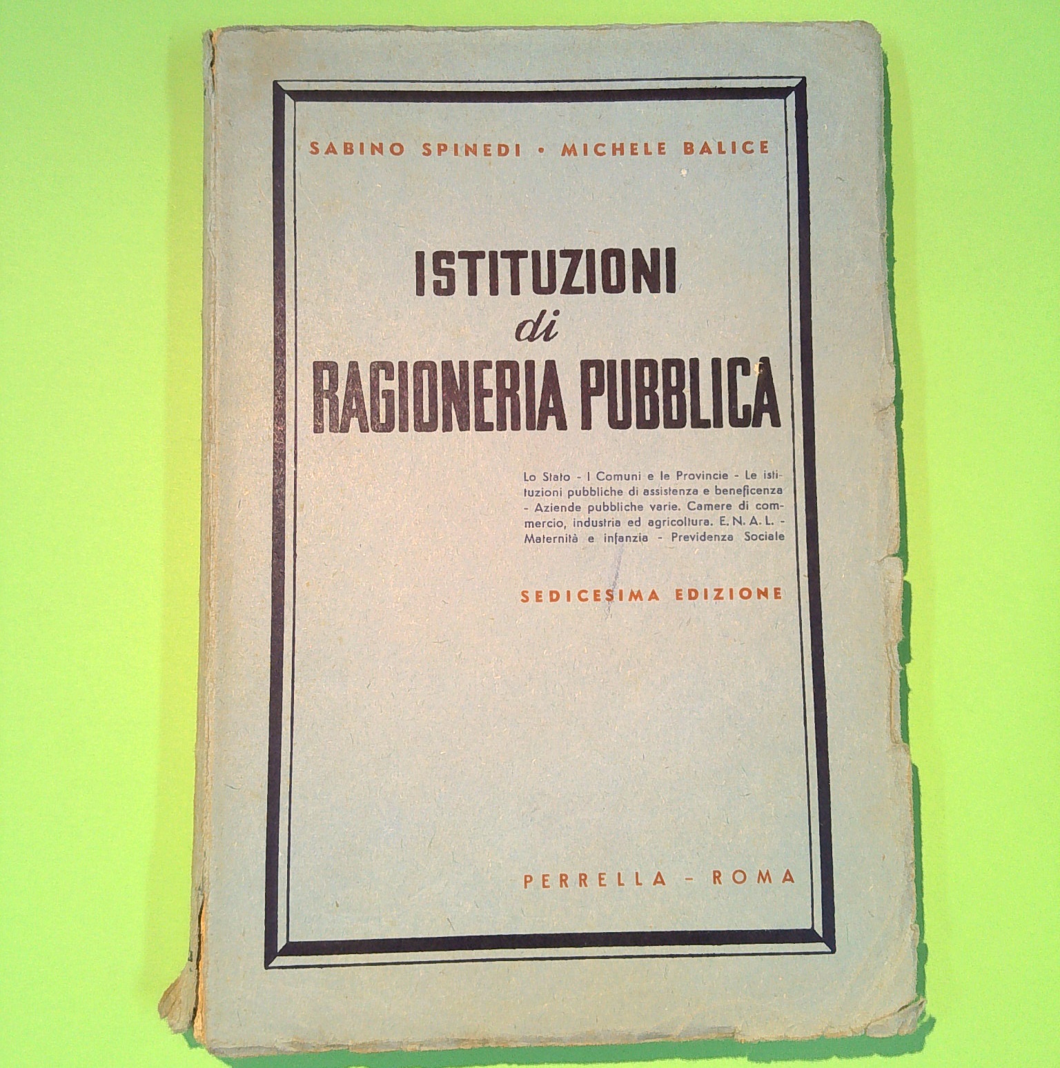 ISTITUZIONI DI RAGIONERIA PUBBLICA