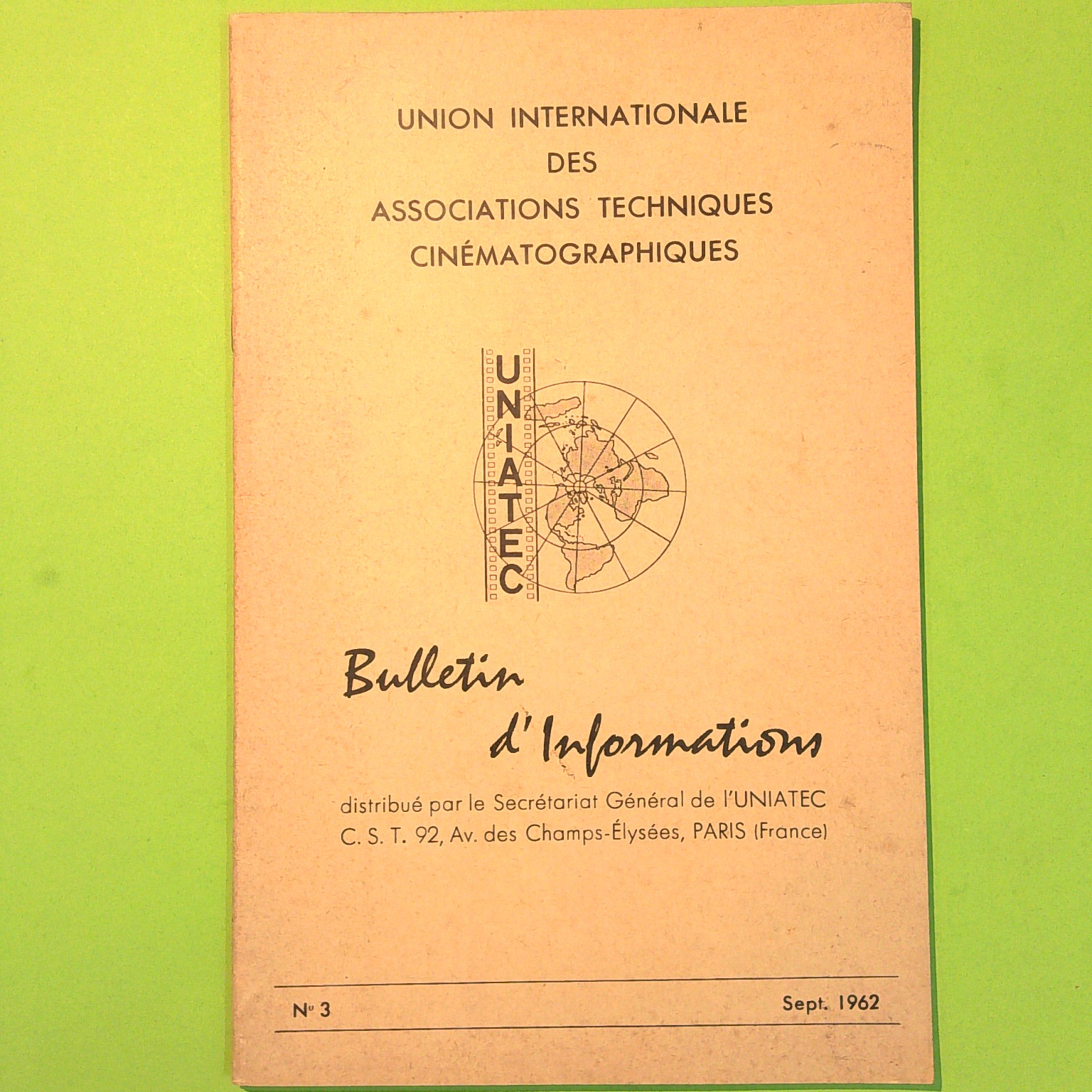BULLETIN D'INFORMATION SEPT 1962 N 3