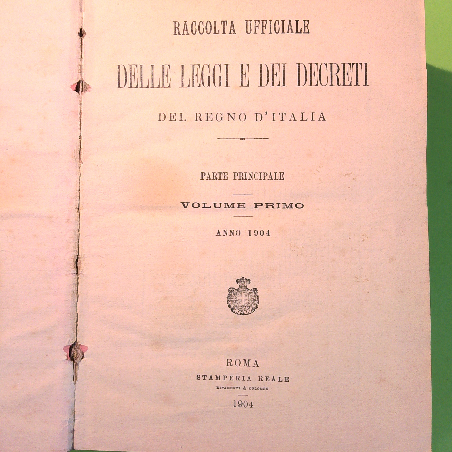 RACCOLTA UFFICIALE DELLE LEGGI E DEI DECRETI DEL REGNO D'ITALIA VOL I 1904 - immagine 2